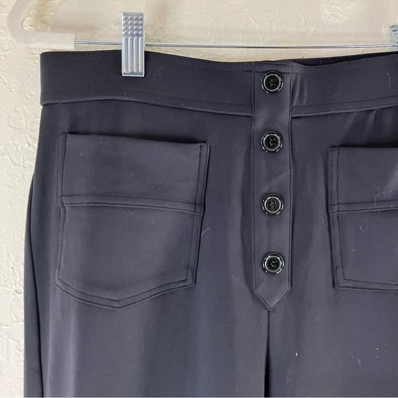 Halara High Waisted Button Multiple Pockets Straight Leg Casual Pants in Black. - Picture 4 of 9